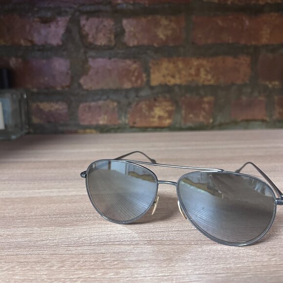 Isabel Marant Metal Aviator Sunglasses in Washed Black/Moss Green - Picture 9 of 10